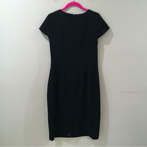 Talbots Dress Sheath Crepe Black Women 2 Lined Classic Work Business Office New